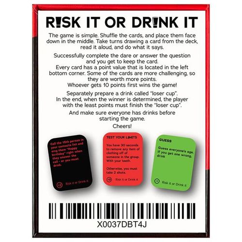 Risk It Or Drink It Fun Party Game For College Game Game Pregame Night Hilarious Dares Challenges Questions Adults