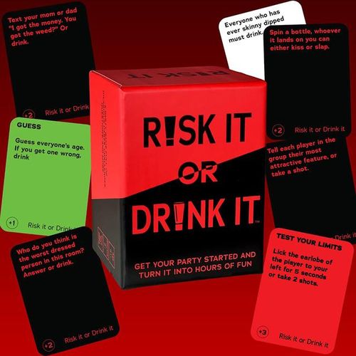 Risk It Or Drink It Fun Party Game For College Game Game Pregame Night Hilarious Dares Challenges Questions Adults
