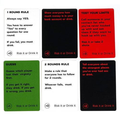Risk It Or Drink It Fun Party Game For College Game Game Pregame Night Hilarious Dares Challenges Questions Adults