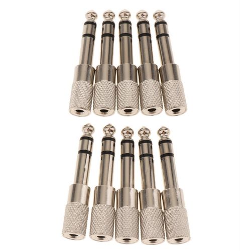 10 Pack 6.5mm 1/4inch Male to 3.5mm 1/8inch Female   Headphone Adapter
