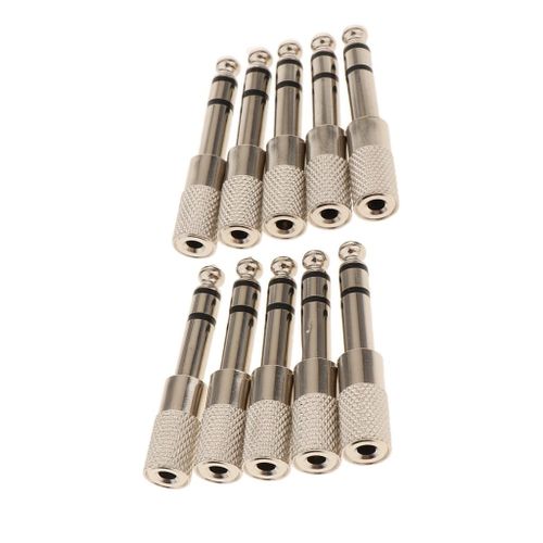 10 Pack 6.5mm 1/4inch Male to 3.5mm 1/8inch Female   Headphone Adapter