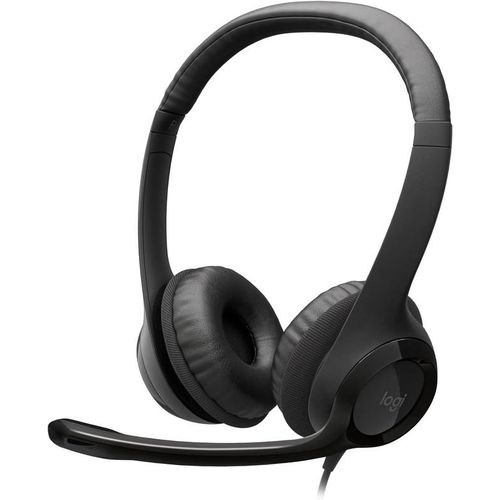 Logitech H390 Wired Headset for PC/Laptop, Stereo Headphones with Noise Cancelling Microphone