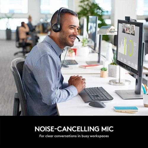Logitech H390 Wired Headset for PC/Laptop, Stereo Headphones with Noise Cancelling Microphone