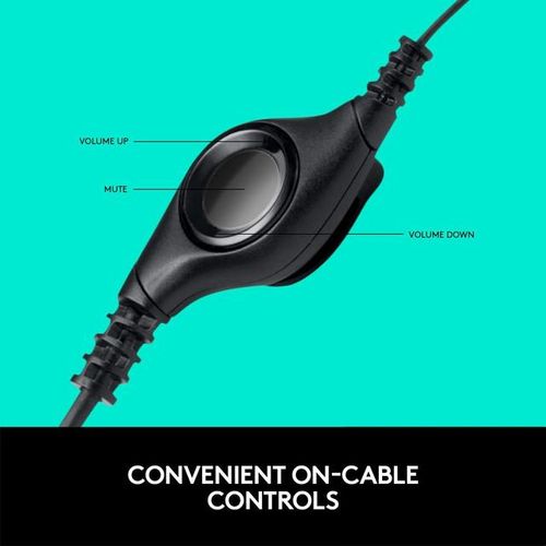 Logitech H390 Wired Headset for PC/Laptop, Stereo Headphones with Noise Cancelling Microphone