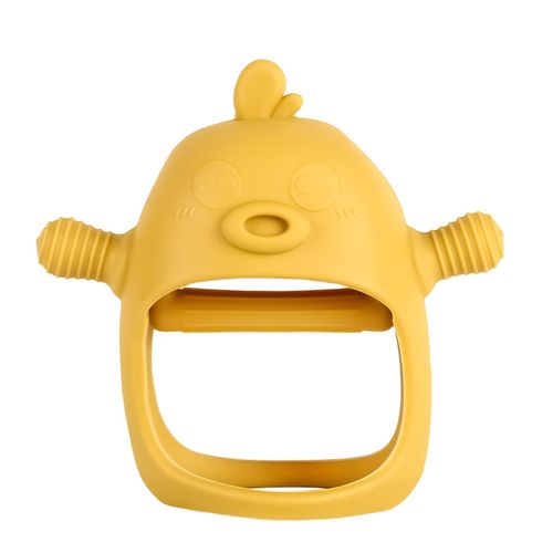 Soft Silicone Baby Teether Toys Anti-Drop Hand Wrist Wearable Teether for Soothing Teething Pain Relief,Yellow NO5143