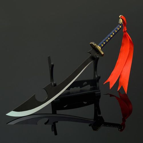 Anime Kyoraku Shunsui Katen Kyokotsu 26cm Anime Peripheral Metal Model Katana Samurai Gifts Toys for Boys