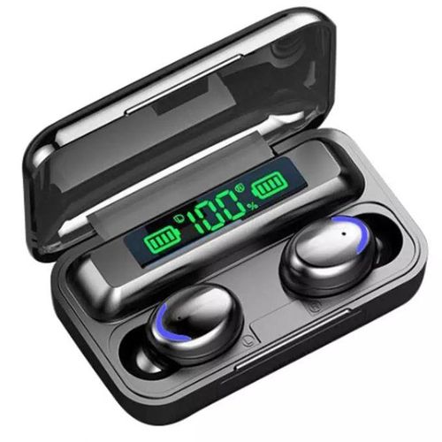 TWS, BTH-F9-5 Earbuds Bluetooth Headset with Charging case - Black