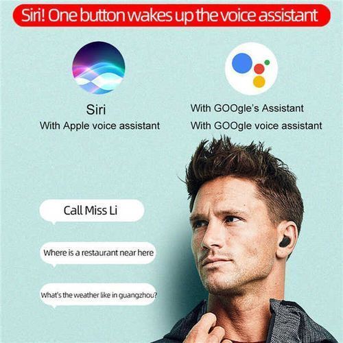 TWS Wireless Bluetooth 5.0 Earphone Sport Earbuds Headset With Mic For Xiaomi Samsung Huawei - Black