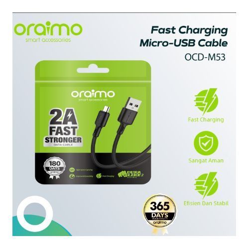Oraimo Charging  Usb Data Sync Cable Type  A - Black
