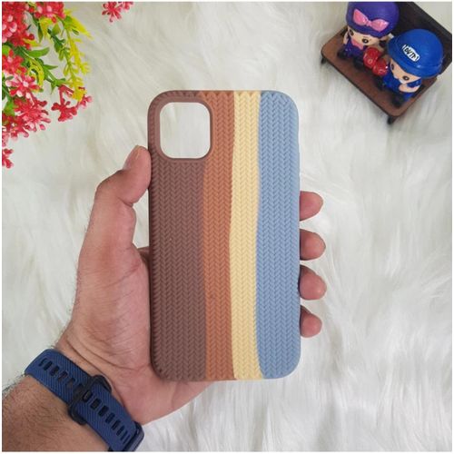 iPhone 15 14 13 12 11 Pro Max Fashion Liquid Soft Silicone Phone Case-Brown. Blue