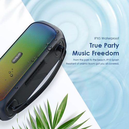 Oraimo Boom Powerful Sound Massive Bass Dynamic Light Effects Portable Wireless Speaker - Black