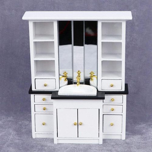1/12 Doll House Miniature Cupboard Wash Basin Sink Cabin