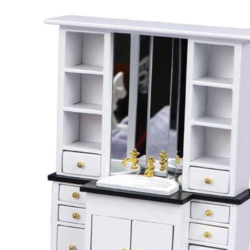 1/12 Doll House Miniature Cupboard Wash Basin Sink Cabin