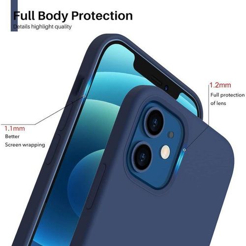 Apple  Silicone Phone Case For Iphone 11 12 13 14 15 Pro Max X Xs Max Shockproof Case Cover-Dark Blue