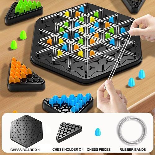 Chain Triggle Chess Game Triggle Rubber Band Game Toy For Kid Interactive Board Game Battle Set For Family Party
