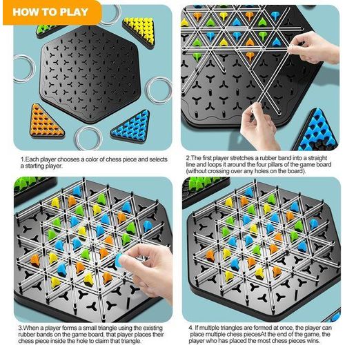 Chain Triggle Chess Game Triggle Rubber Band Game Toy For Kid Interactive Board Game Battle Set For Family Party