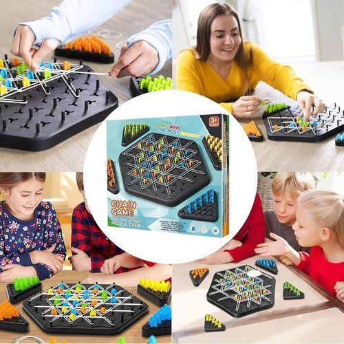 Chain Triggle Chess Game Triggle Rubber Band Game Toy For Kid Interactive Board Game Battle Set For Family Party