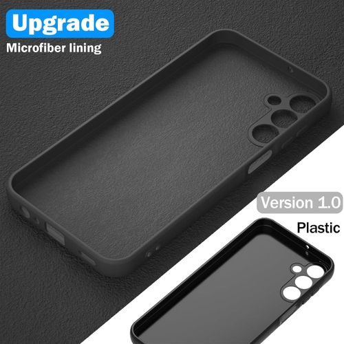 Samsung Galaxy A55 5G Case with 2 Pack Screen Protector, Liquid Silicone with Soft Anti-Scratch Microfiber Lining Shockproof Protective Cover-Black