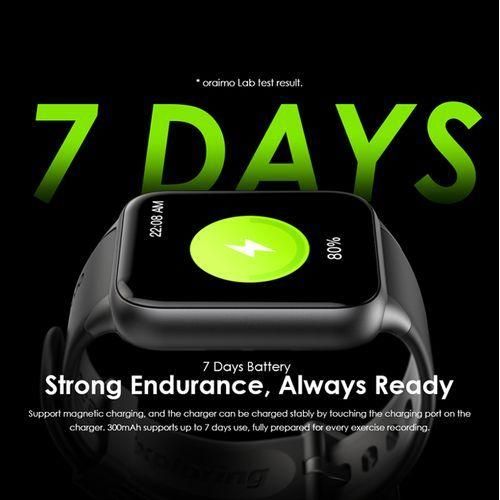 Oraimo Watch 2 Plus Calling Smart Watch IP68 Resistance HRM SpO2 Monitor - Black