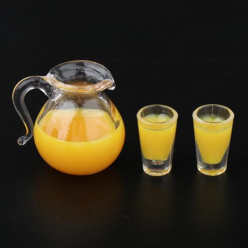 3 lot 1/12 Mini Glass Cup Set  Bottles Dining Dolls House Juice