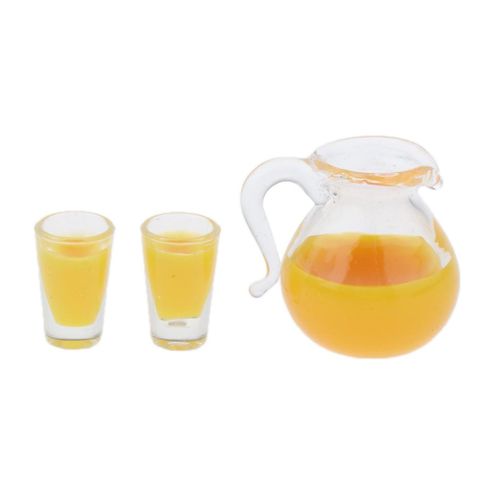 3 lot 1/12 Mini Glass Cup Set  Bottles Dining Dolls House Juice