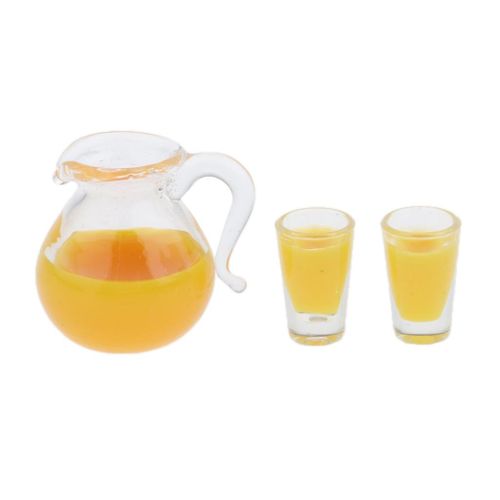 3 lot 1/12 Mini Glass Cup Set  Bottles Dining Dolls House Juice