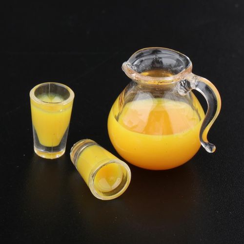 3 lot 1/12 Mini Glass Cup Set  Bottles Dining Dolls House Juice