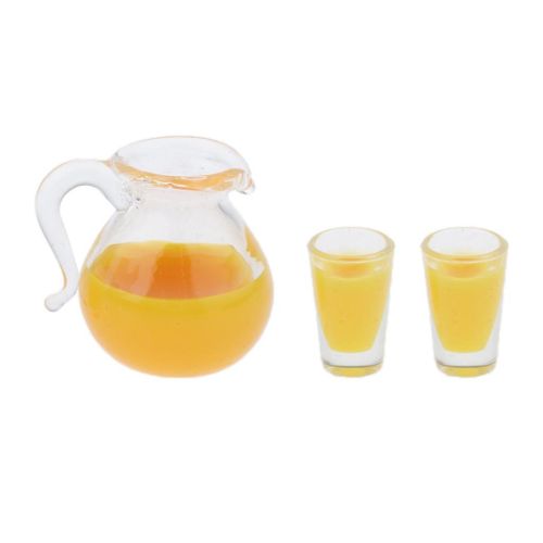 3 lot 1/12 Mini Glass Cup Set  Bottles Dining Dolls House Juice