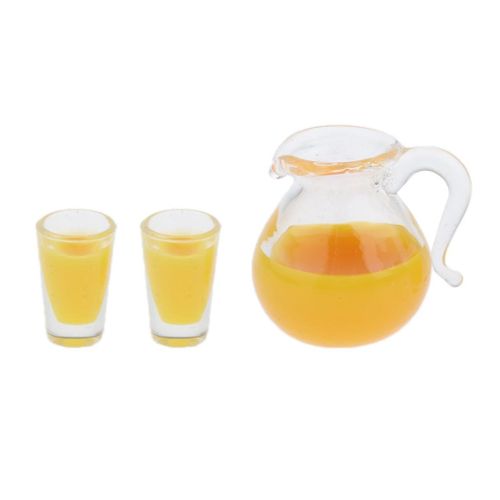 3 lot 1/12 Mini Glass Cup Set  Bottles Dining Dolls House Juice