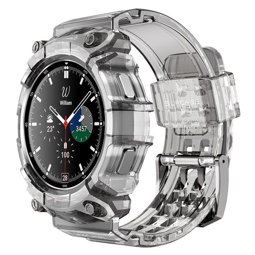 For Samsung Galaxy Watch 4 Clic Case 46mm ( Release) SUPCASE UB Pro Rugged Protective Cover with Watch Strap Bands-Frost Black