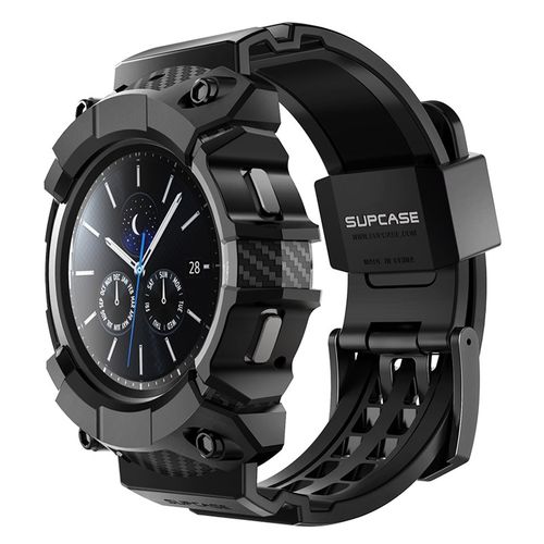 For Samsung Galaxy Watch 4 Clic Case 46mm ( Release) SUPCASE UB Pro Rugged Protective Cover with Watch Strap Bands-Frost Black