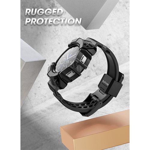 For Samsung Galaxy Watch 4 Clic Case 46mm ( Release) SUPCASE UB Pro Rugged Protective Cover with Watch Strap Bands-Frost Black