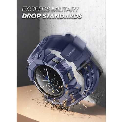 For Samsung Galaxy Watch 4 Clic Case 46mm ( Release) SUPCASE UB Pro Rugged Protective Cover with Watch Strap Bands-Frost Black