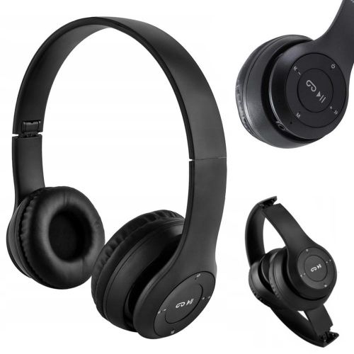 P47 Bluetooth Wireless Bass Headsets With FM And Memory Card Slot - Color  May Vary