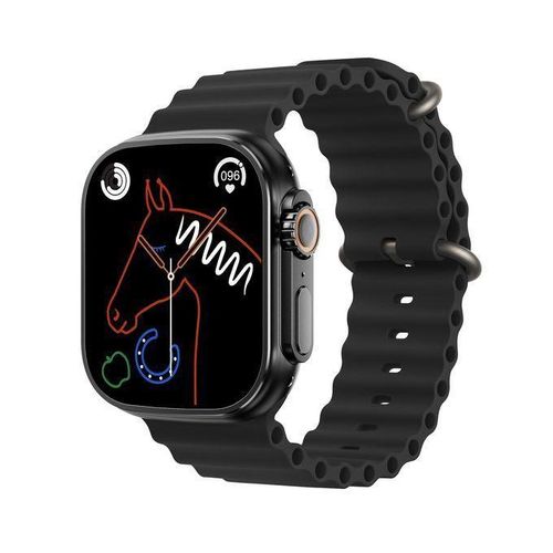 Ultra Smart Watch With Free Earbuds - Black, White