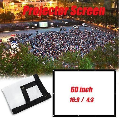 60 Inch Projector Screen 16:9 Portable Manual Pull Down Projector Home Movie Zero Point One Six Eight Seven Five