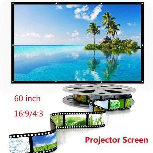 60 Inch Projector Screen 16:9 Portable Manual Pull Down Projector Home Movie Zero Point One Six Eight Seven Five