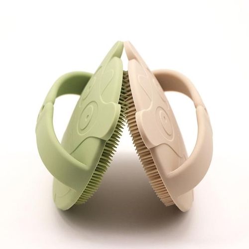 Safety Silicone Baby Bath Brush Newborn Scalp Massage Brush Boys Girls Bathing Shampoo Brush Wet And Dry Hair Scrubber Brush
