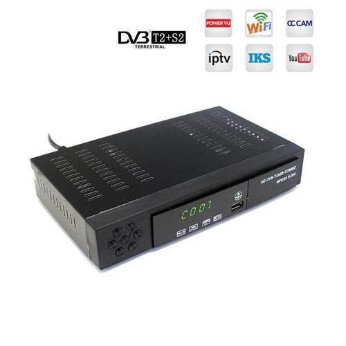 Digital Satellite Terrestrial TV Receiver T2+S2 HD 1080P Decoder Set-top BOX