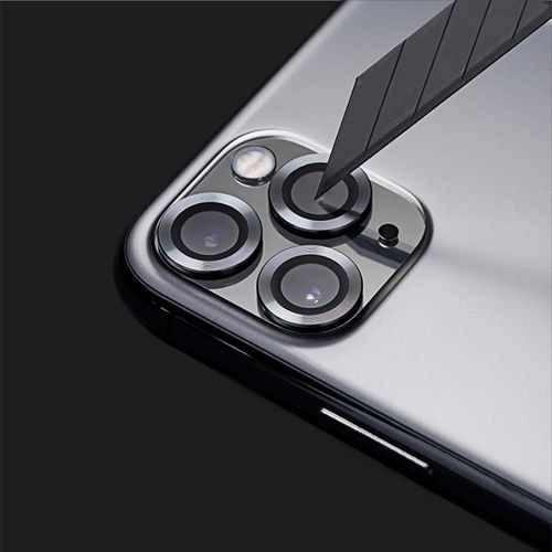 IPhone 11 12 13 14 Mini Pro Max Camera Lens Protector, Premium Tempered Glass Aluminum Rim Camera Lens Screen Protector-Silver