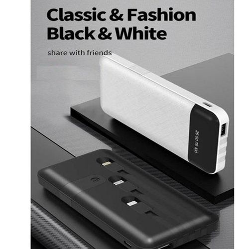 3 IN 1 Portable Power Bank 12000mAh-White/Black
