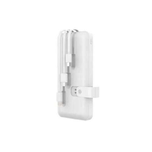 3 IN 1 Portable Power Bank 12000mAh-White/Black
