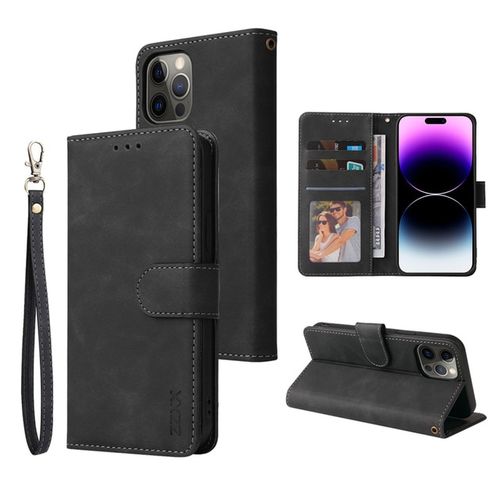 Phone Case Leather Wallet For iPhone 14 13 12 11 Pro Max XS Max XR X SE2022 8 7 6 6S -Black