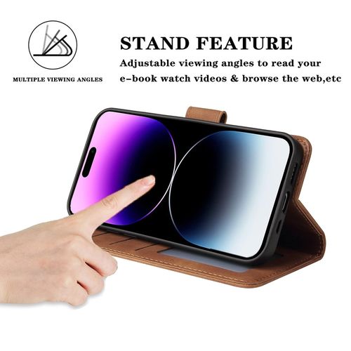 Phone Case Leather Wallet For iPhone 14 13 12 11 Pro Max XS Max XR X SE2022 8 7 6 6S -Black