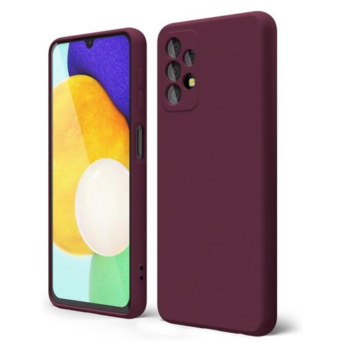 Samsung Galaxy A32 5G Soft Rubber Liquid Silicone Case Cover Maroon