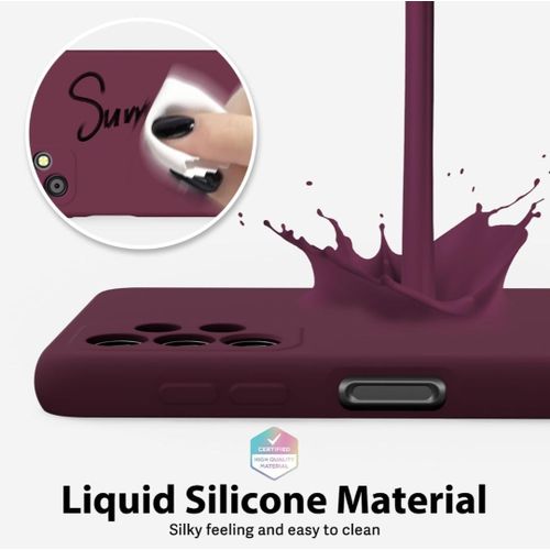 Samsung Galaxy A32 5G Soft Rubber Liquid Silicone Case Cover Maroon