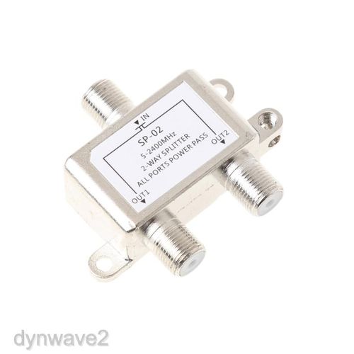 2 RF Coax Coaxial Cable Splitter for 5-2400MHz