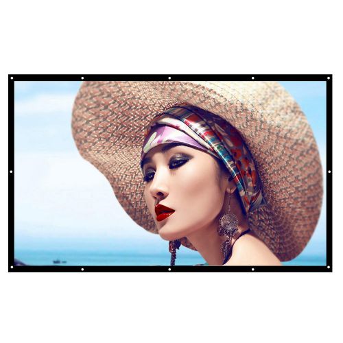 H150 150'' Portable Projector Screen HD 16:9 White Dacron