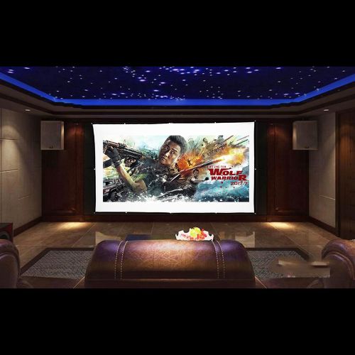 H150 150'' Portable Projector Screen HD 16:9 White Dacron