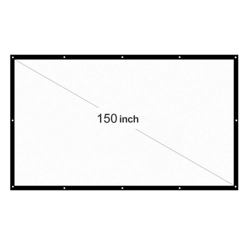 H150 150'' Portable Projector Screen HD 16:9 White Dacron